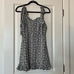 Black and white floral dress